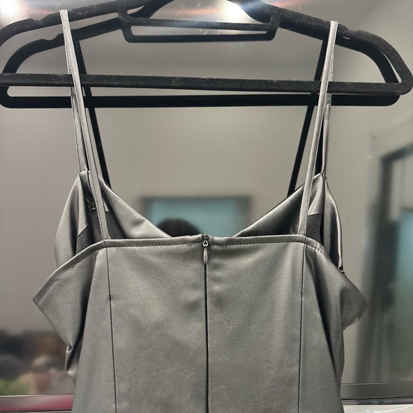 Zara Elegant Black Leather Dress - Picture 7 of 8